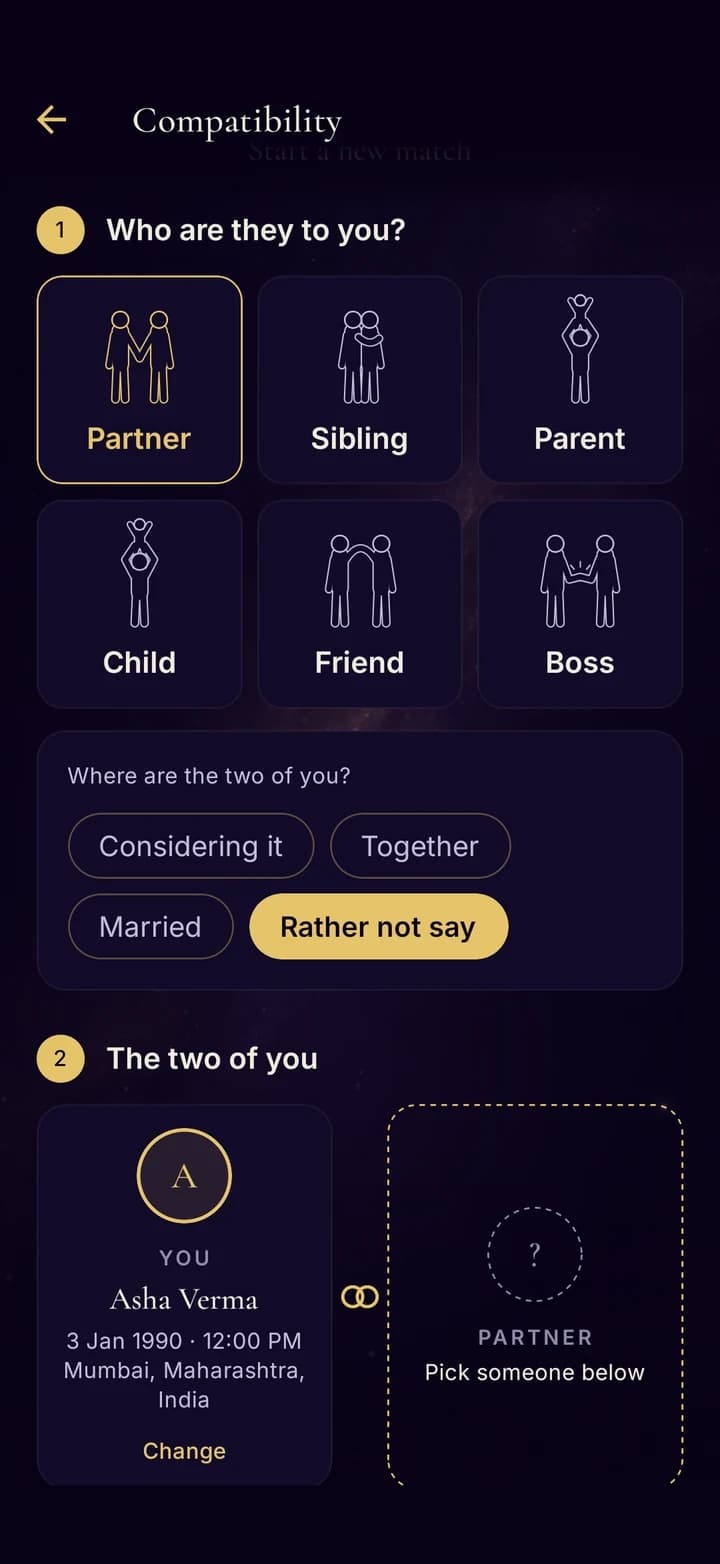 Compatibility: choose who they are to you